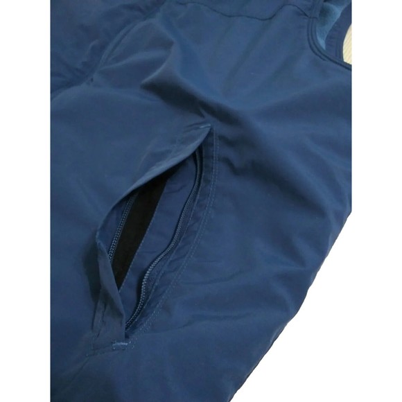 LL Bean Men's Large Nylon Softshell Full Zip Vest Jacket Fleece Lined Blue - Picture 5 of 9